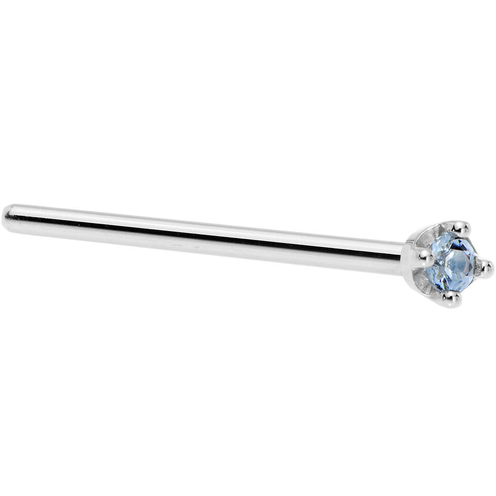 BodyCandy Solid 18K White Gold 1.5mm Genuine Topaz Nose Ring — alternative angle