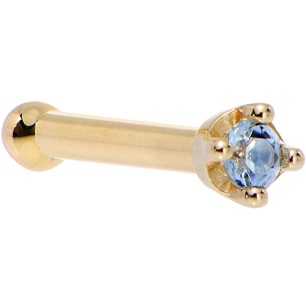 BodyCandy Solid 18K Yellow Gold 1.5mm Genuine Topaz Nose Ring — color detail