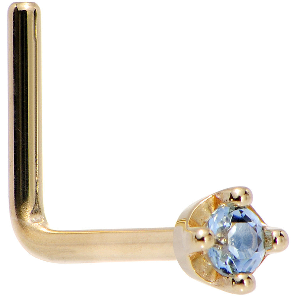 BodyCandy Solid 18K Yellow Gold 1.5mm Genuine Topaz Nose Ring — comparison shot