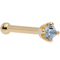 BodyCandy Solid 18K Yellow Gold 1.5mm Genuine Topaz Nose Ring — fabric or material detail