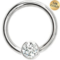 BodyCandy 14G 3/8 Solid 14K White Gold Clear CZ Gem BCR Captive Ring — main product shot