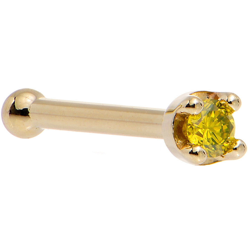 BodyCandy Solid 18K Yellow Gold 1.5mm Genuine Yellow Diamond Nose Ring — comparison shot