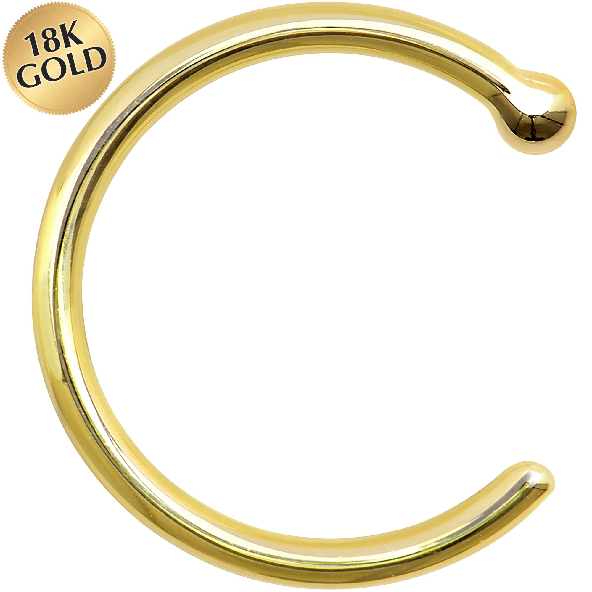 BodyCandy 18G 5/16 Solid 18K Yellow Gold Nose Hoop — main product shot