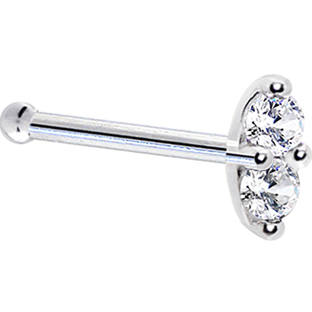 BodyCandy 14k White Gold Clear 1.5mm CZ Marquise Nose Ring — lifestyle context