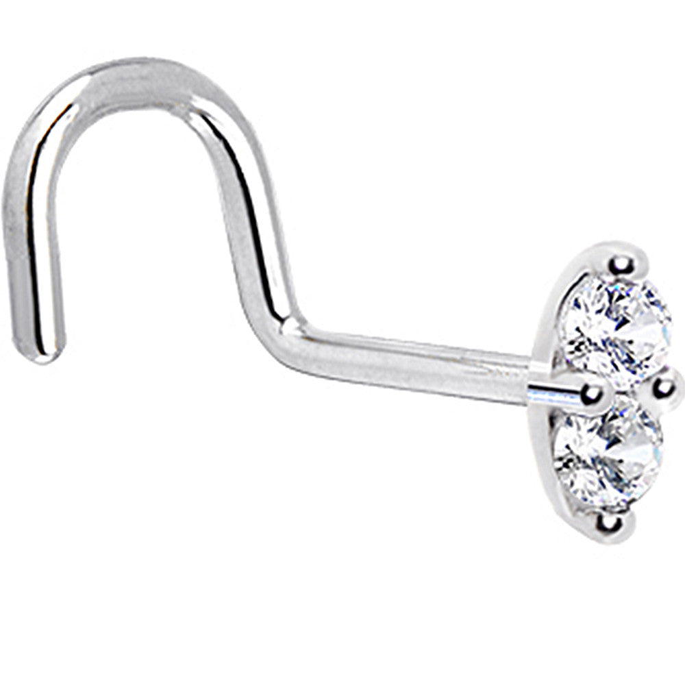 BodyCandy 14k White Gold Clear 1.5mm CZ Marquise Nose Ring — alternative angle
