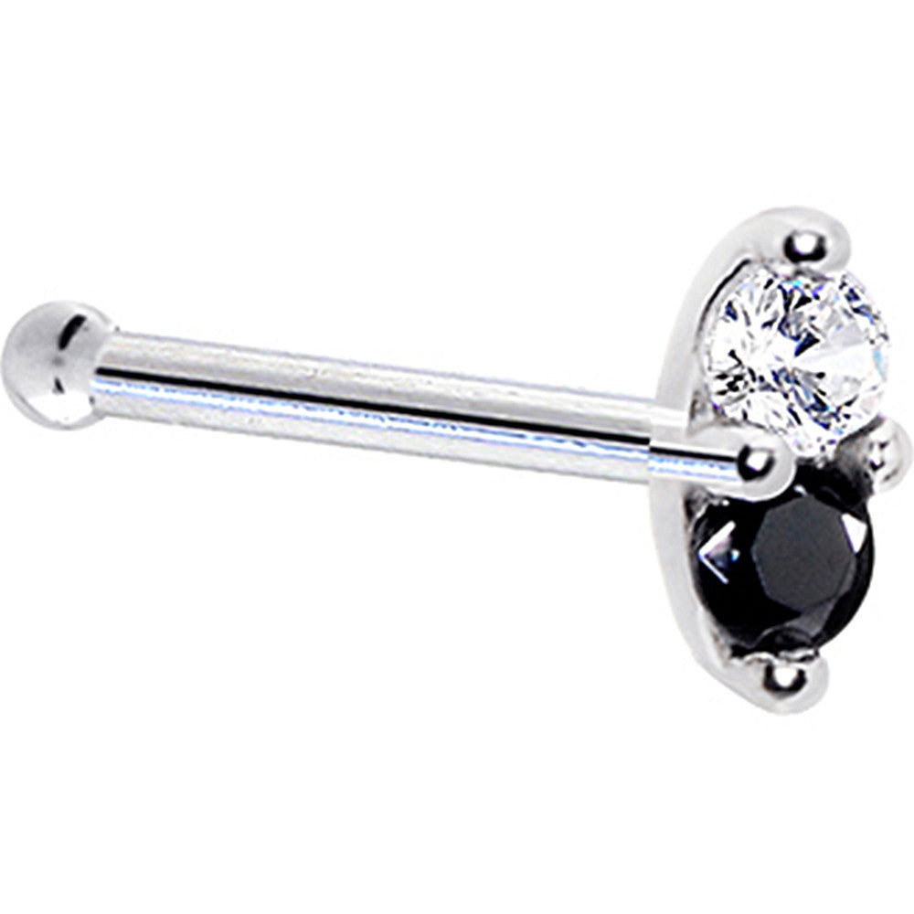 BodyCandy 14k White Gold Black 1.5mm CZ Marquise Nose Ring — lifestyle context