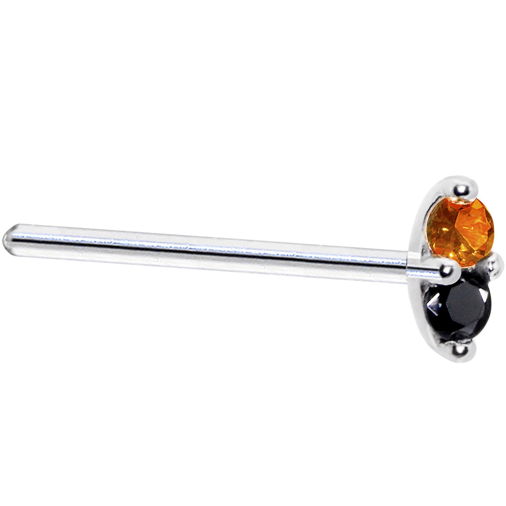 BodyCandy 14k White Gold Black Orange 1.5mm CZ Marquise Nose Ring — lifestyle context