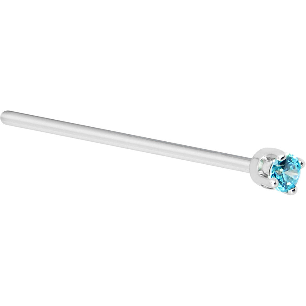 BodyCandy Solid 14K White Gold 2mm Mint Green Cubic Zirconia Nose Ring — lifestyle context