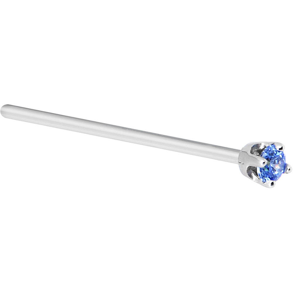 BodyCandy Solid 14K White Gold 2mm Arctic Blue Cubic Zirconia Nose Ring — lifestyle context
