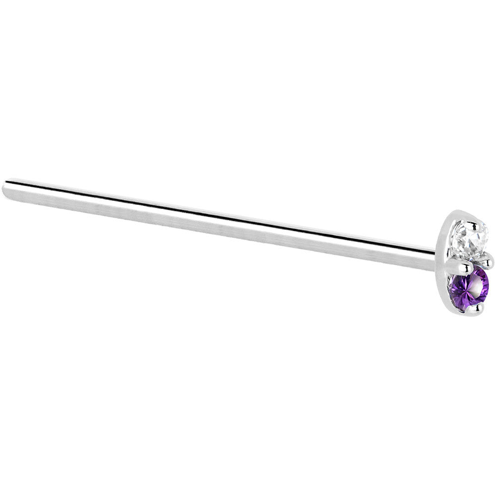 BodyCandy 14k White Gold Amethyst 1.5mm CZ Marquise Nose Ring — lifestyle context