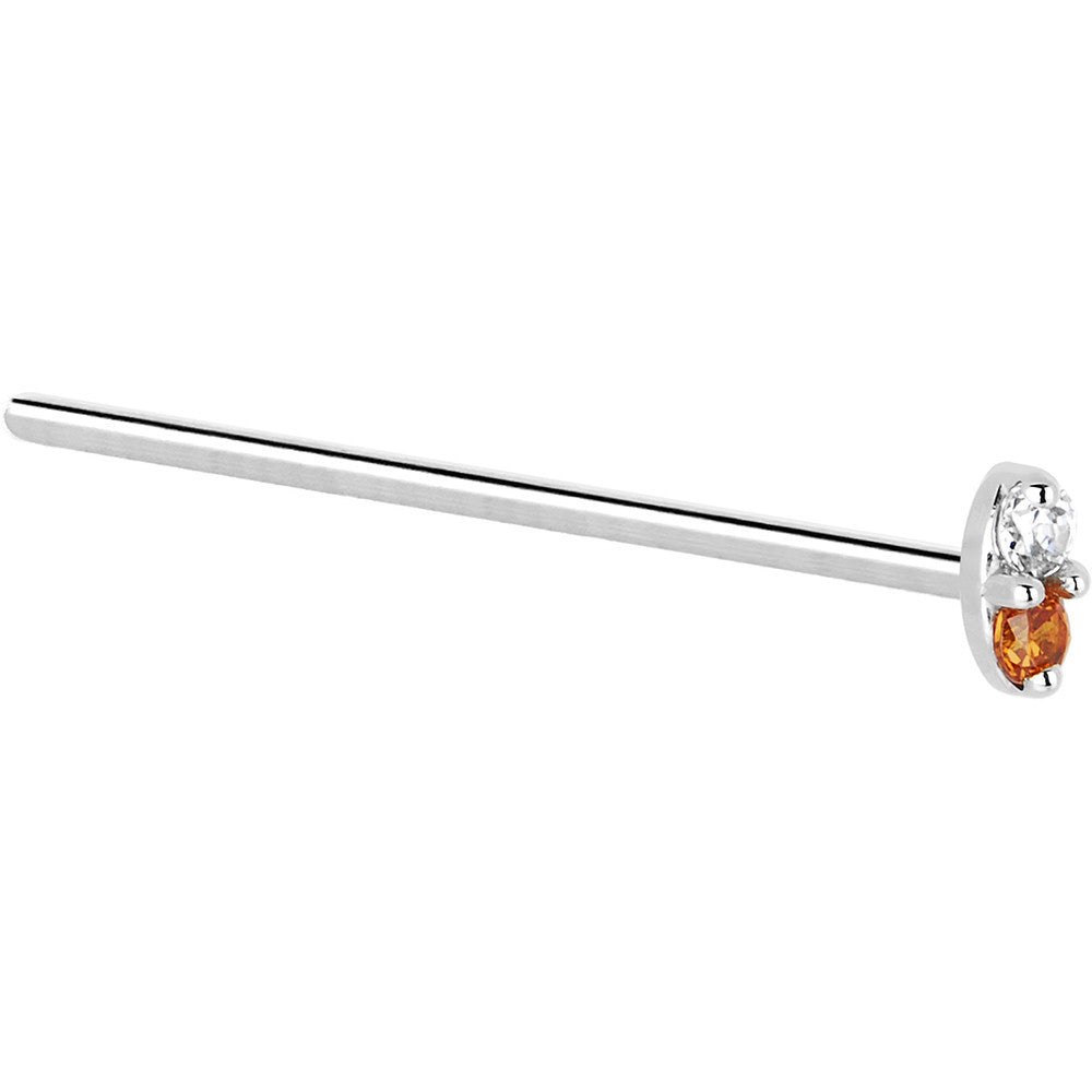 BodyCandy 14k White Gold Orange 1.5mm CZ Marquise Nose Ring — lifestyle context