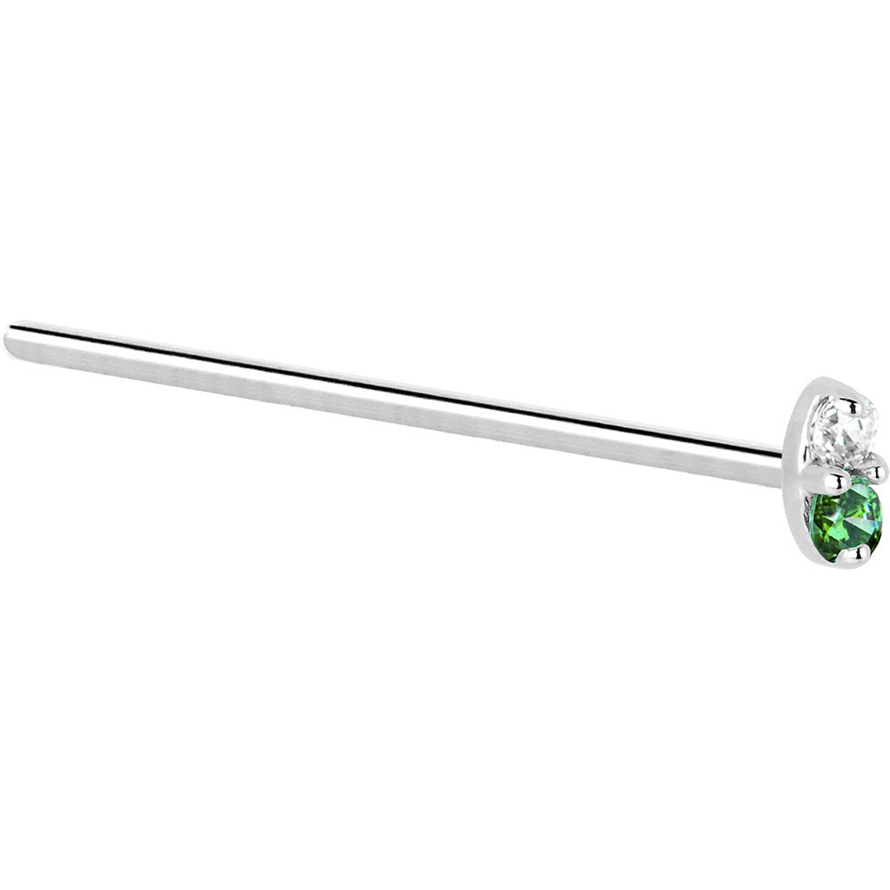 BodyCandy 14k White Gold Green 1.5mm CZ Marquise Nose Ring — lifestyle context