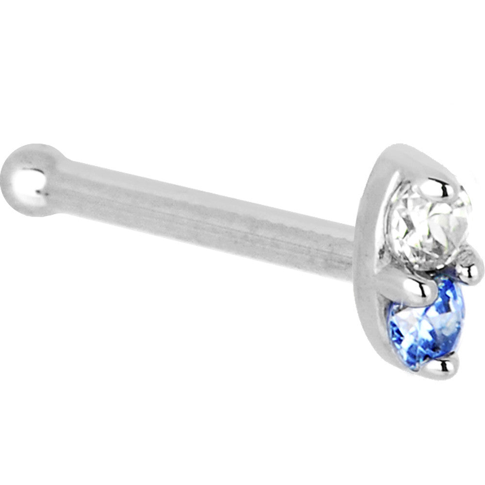 BodyCandy 14k White Gold Arctic Blue 1.5mm CZ Marquise Nose Ring — lifestyle context