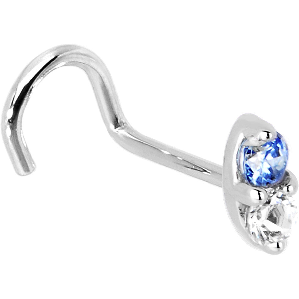 BodyCandy 14k White Gold Arctic Blue 1.5mm CZ Marquise Nose Ring — in-use photo