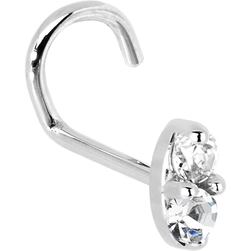 BodyCandy 14k White Gold 1.5mm Genuine Diamond Marquise Nose Ring — back view