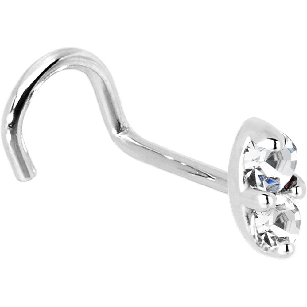 BodyCandy 14k White Gold 1.5mm Genuine Diamond Marquise Nose Ring — alternative angle