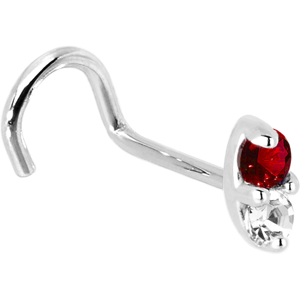 BodyCandy 14k White Gold 1.5mm Genuine Ruby Diamond Marquise Nose Ring — alternative angle