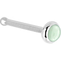 BodyCandy Solid 14K White Gold 2mm Aventurine Quartz Nose Ring — detail close-up