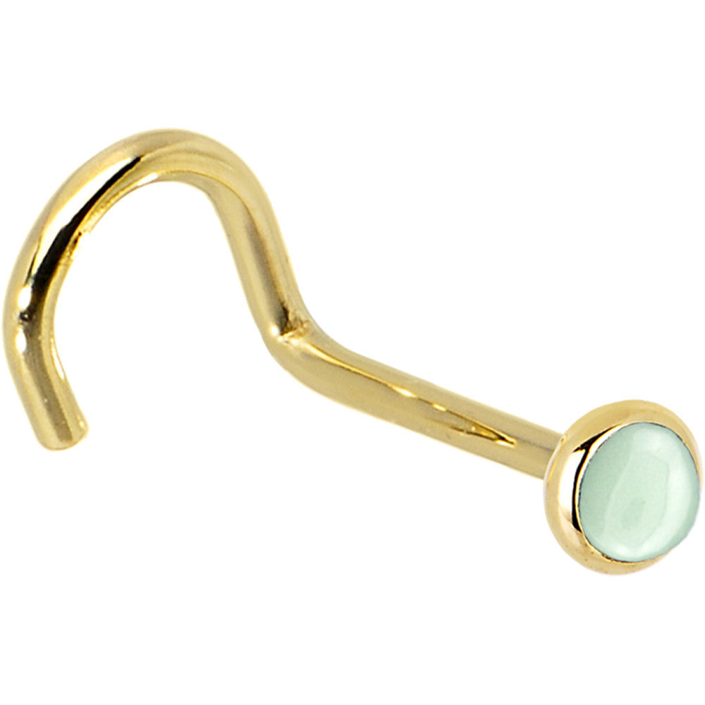 BodyCandy Solid 14K Yellow Gold 2mm Aventurine Quartz Nose Ring — alternative angle