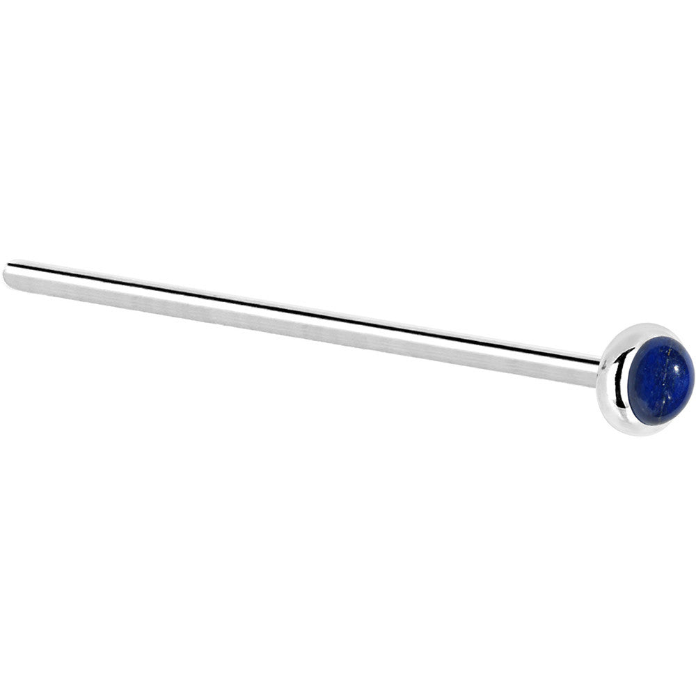 BodyCandy Solid 14K White Gold 2mm Lapis Lazuli Straight Nose Ring — lifestyle context