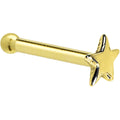 BodyCandy Solid 14K Yellow Gold Star Nose Ring — back view