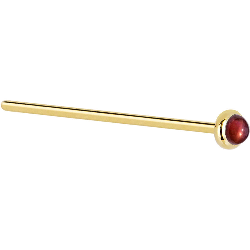 BodyCandy Solid 14K Yellow Gold 2mm Red Garnet Nose Ring — lifestyle context