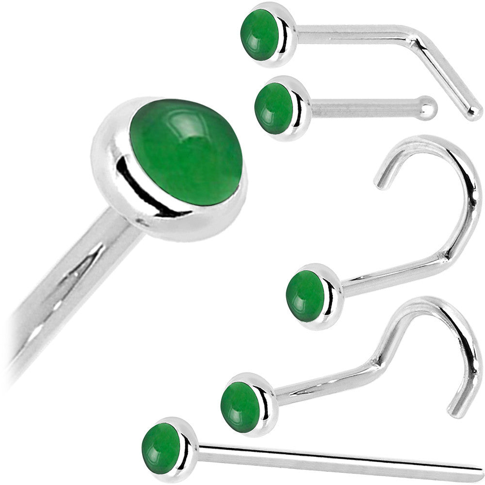 BodyCandy Solid 14K White Gold 2mm Jade Nose Ring — size reference