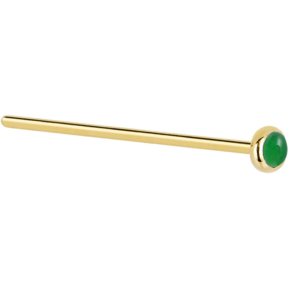 BodyCandy Solid 14K Yellow Gold 2mm Jade Nose Ring — lifestyle context