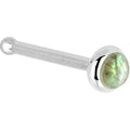 BodyCandy Solid 14K White Gold 2mm Labradorite Nose Ring — detail close-up