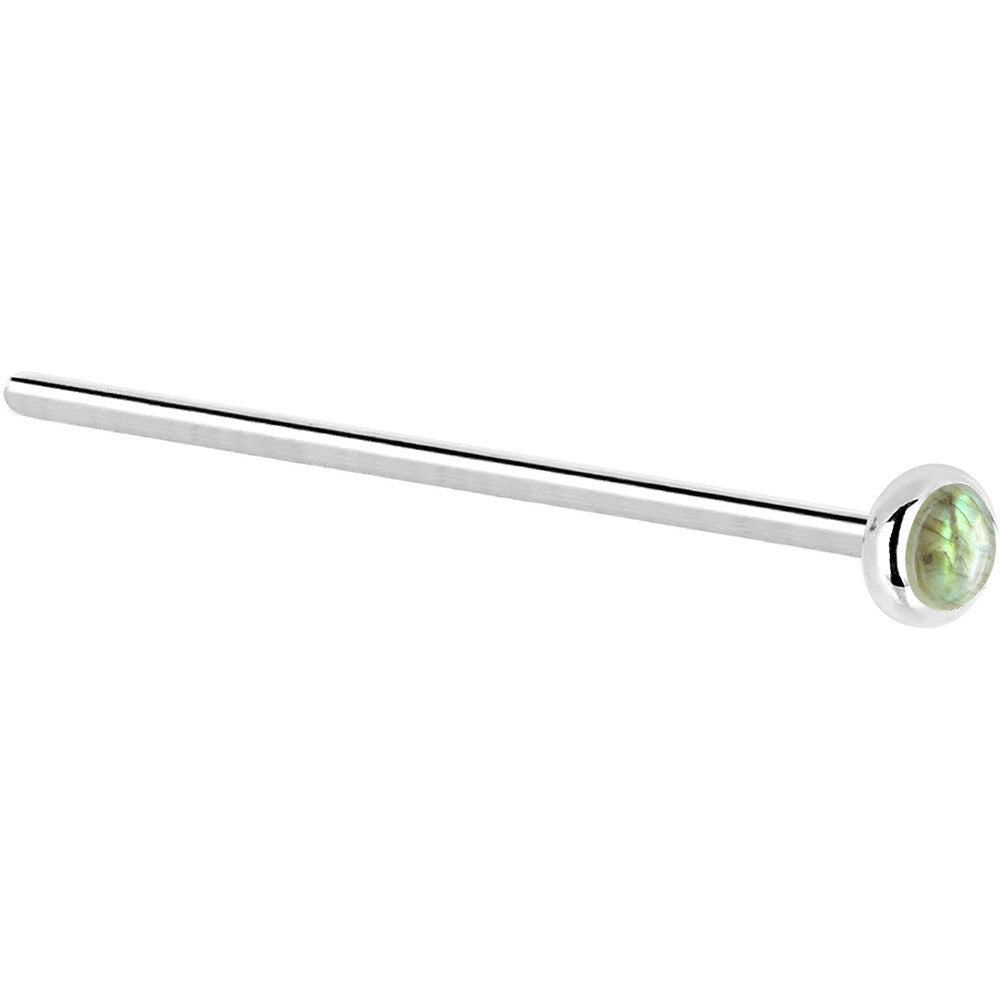 BodyCandy Solid 14K White Gold 2mm Labradorite Nose Ring — lifestyle context