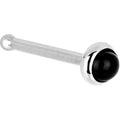 BodyCandy Solid 14K White Gold 2mm Onyx Nose Ring — detail close-up
