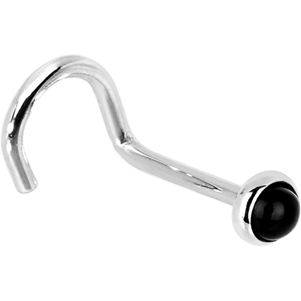 BodyCandy Solid 14K White Gold 2mm Onyx Nose Ring — alternative angle