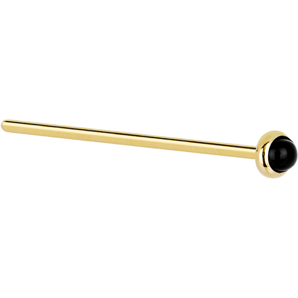 BodyCandy Solid 14K Yellow Gold 2mm Onyx Nose Ring — lifestyle context