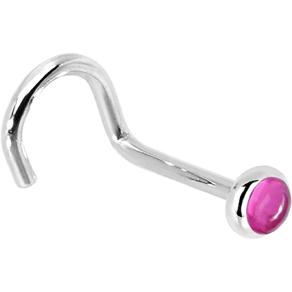 BodyCandy Solid 14K White Gold 2mm Pink Tourmaline Nose Ring — alternative angle