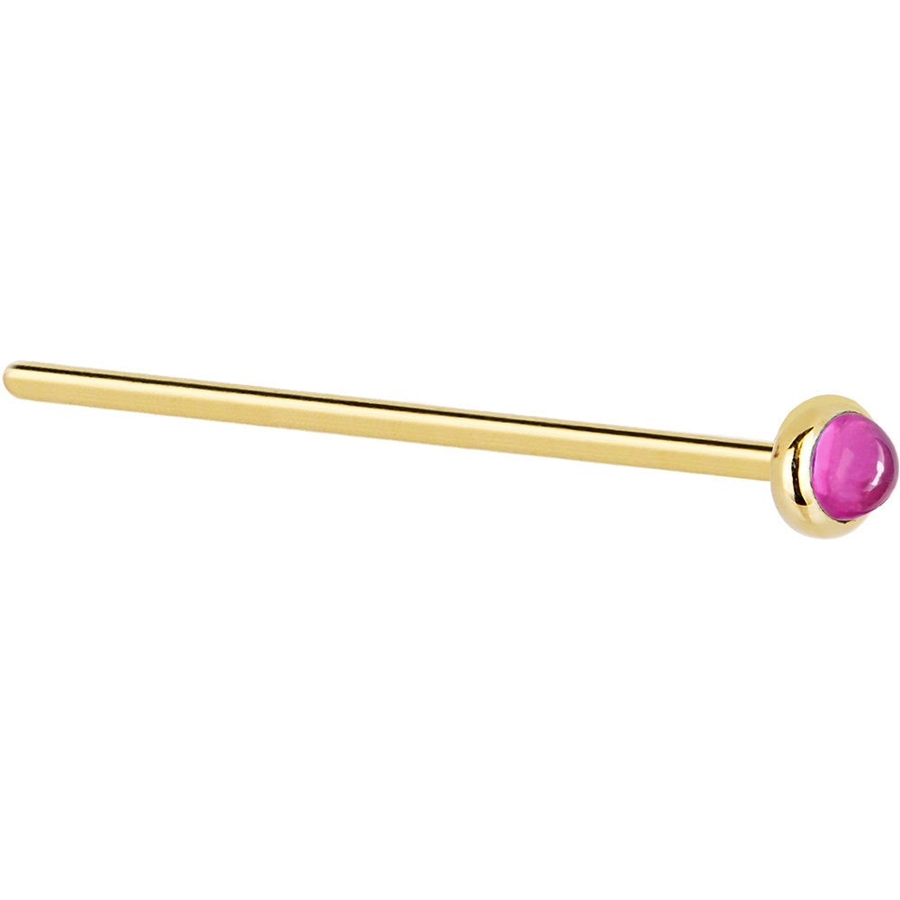 BodyCandy Solid 14K Yellow Gold 2mm Pink Tourmaline Nose Ring — lifestyle context