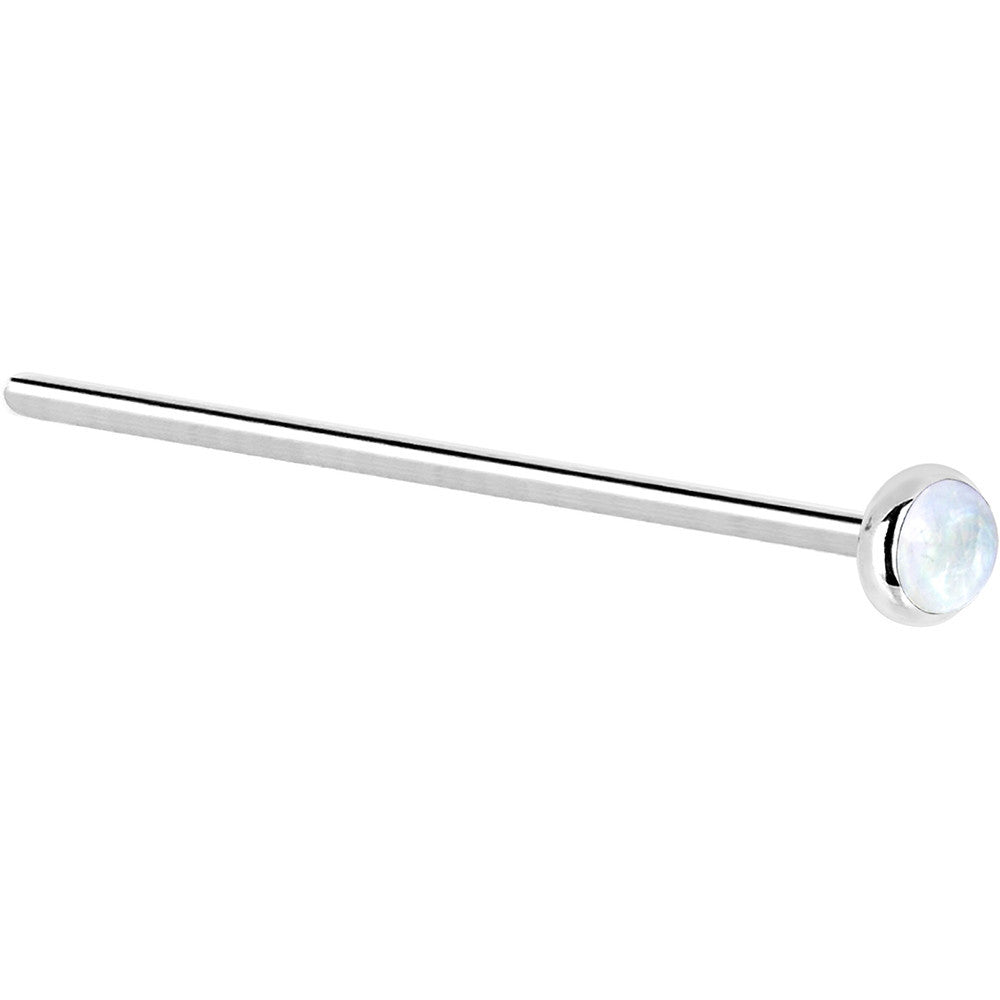BodyCandy Solid 14K White Gold 2mm Rainbow Moonstone Nose Ring — lifestyle context