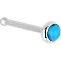 BodyCandy Solid 14K White Gold 2mm Turquoise Nose Ring — detail close-up