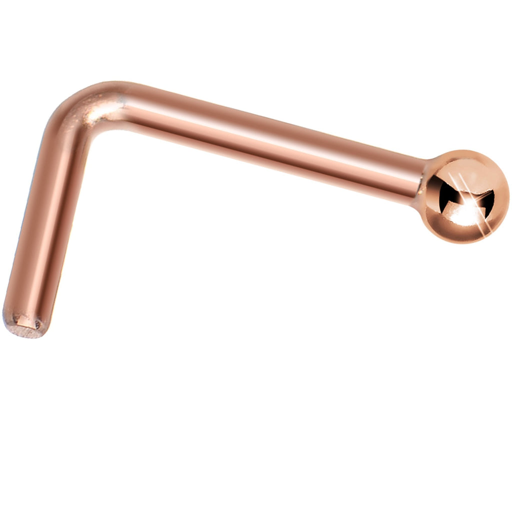 BodyCandy Solid 14K Rose Gold 1.5mm Ball Nose Ring — lifestyle context