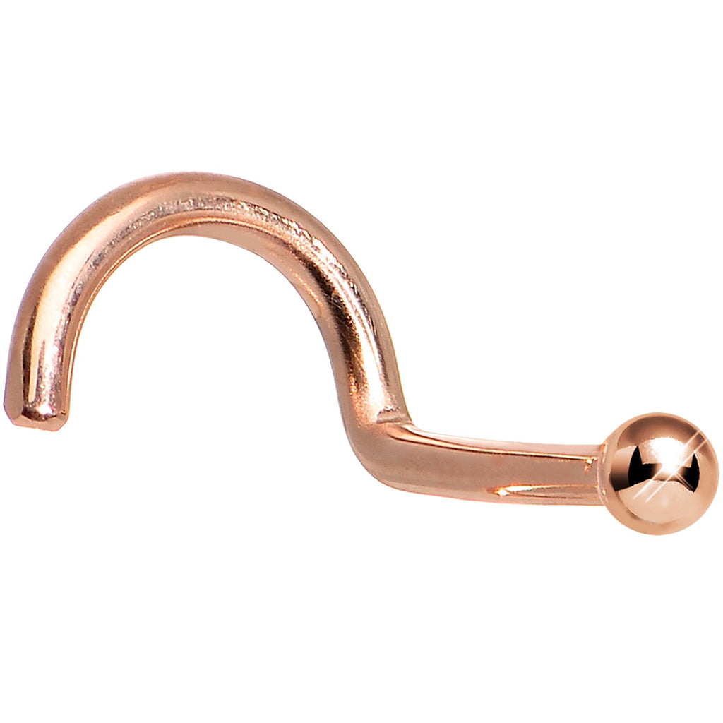 BodyCandy Solid 14K Rose Gold 1.5mm Ball Nose Ring — alternate view