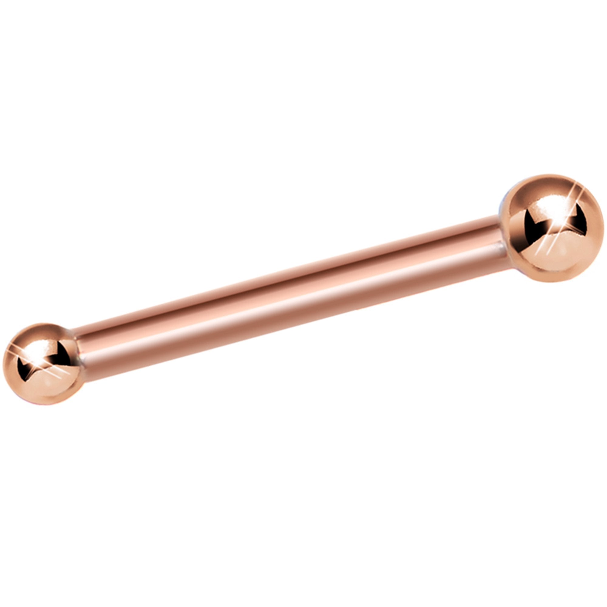 BodyCandy Solid 14K Rose Gold 1.5mm Ball Nose Ring — texture detail