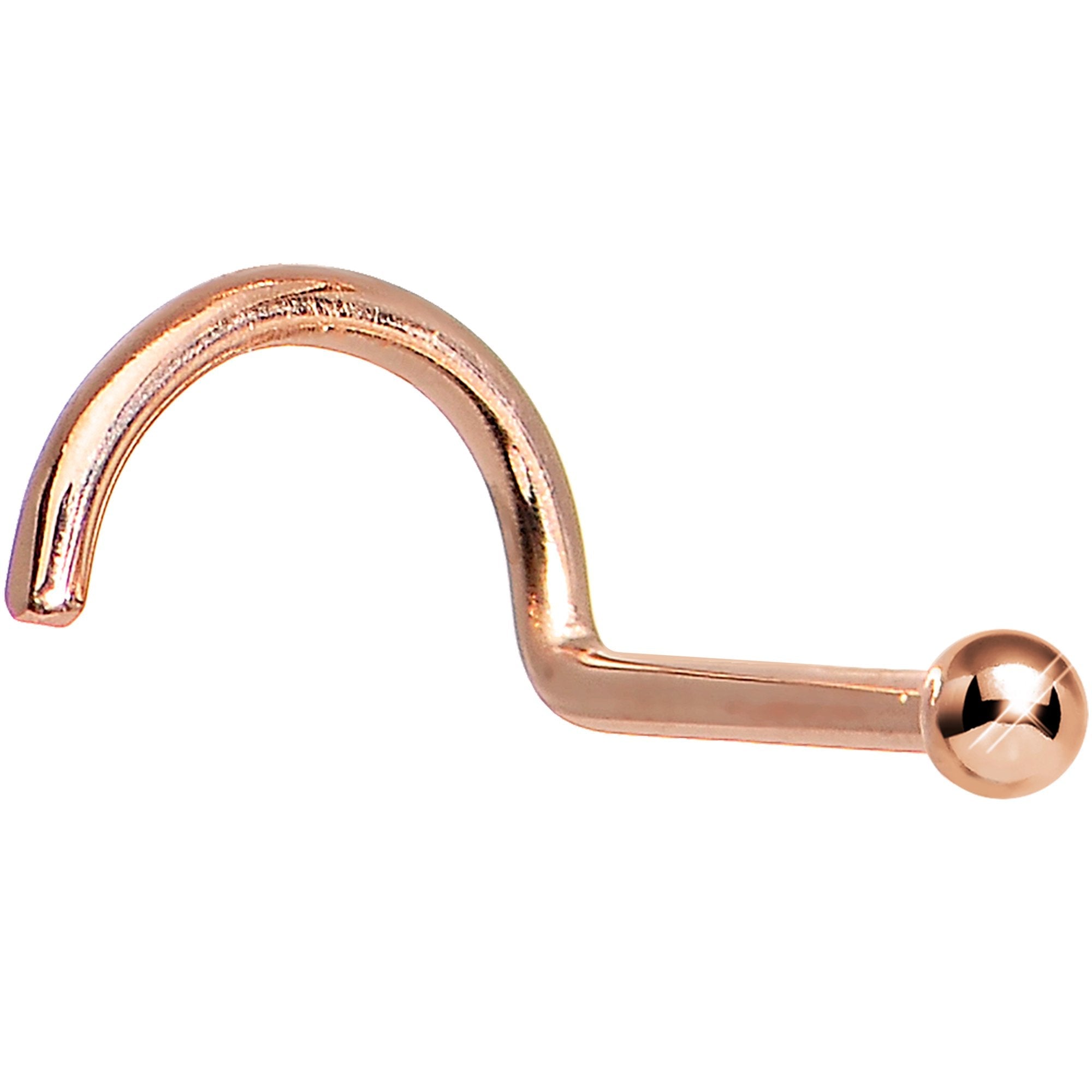 BodyCandy Solid 14K Rose Gold 1.5mm Ball Nose Ring — main product shot