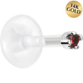 BodyCandy 16G 1/4 14K White Gold January 1.5mm CZ Bioplast Push in Cartilage Earring — main product shot
