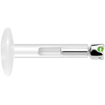 BodyCandy Solid 14K White Gold May 1.5mm CZ Bioplast Push in Labret Monroe — lifestyle context