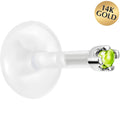 BodyCandy 16G 1/4 14K White Gold August 1.5mm CZ Bioplast Push in Cartilage Earring — main product shot