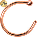 BodyCandy 20G 5/16 Solid 14K Rose Gold Nose Hoop — main product shot