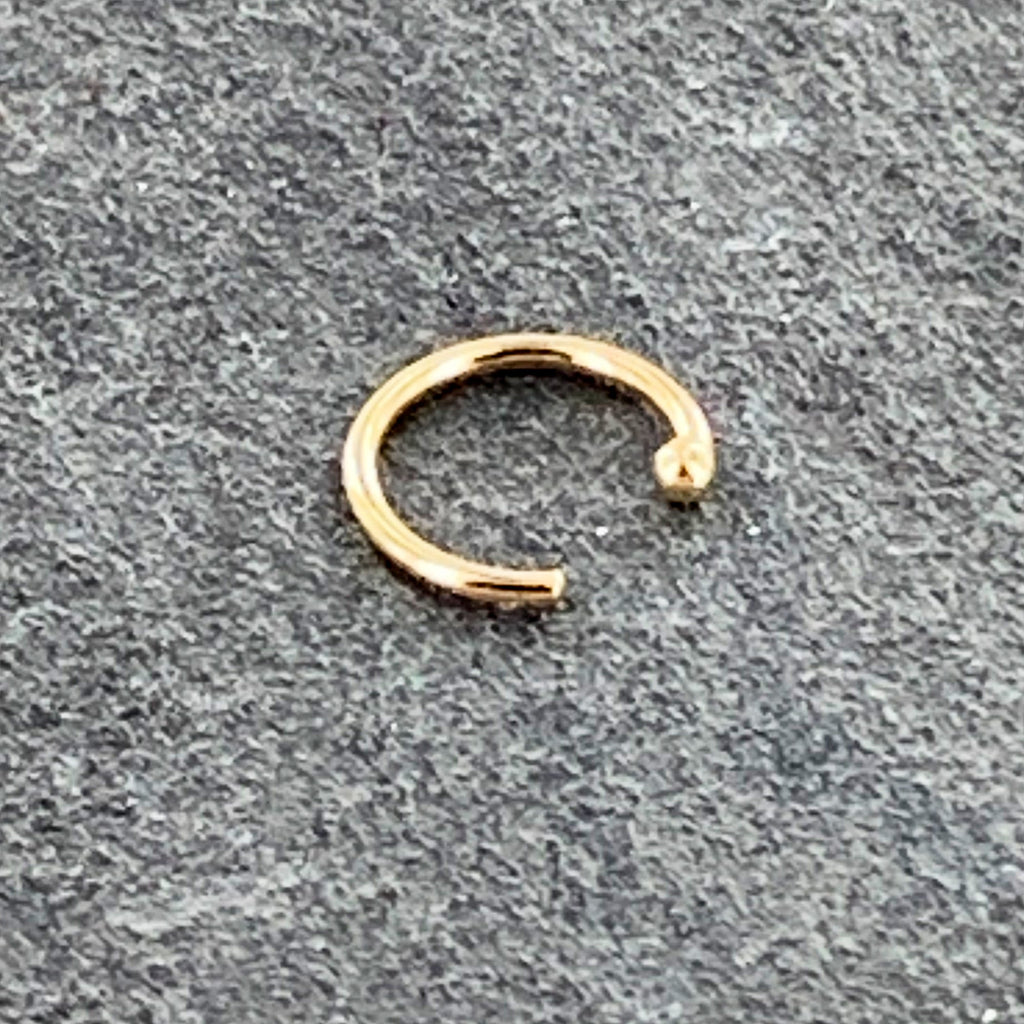 BodyCandy 20G 1/4 14k Solid Yellow Gold Nose Hoop — size reference