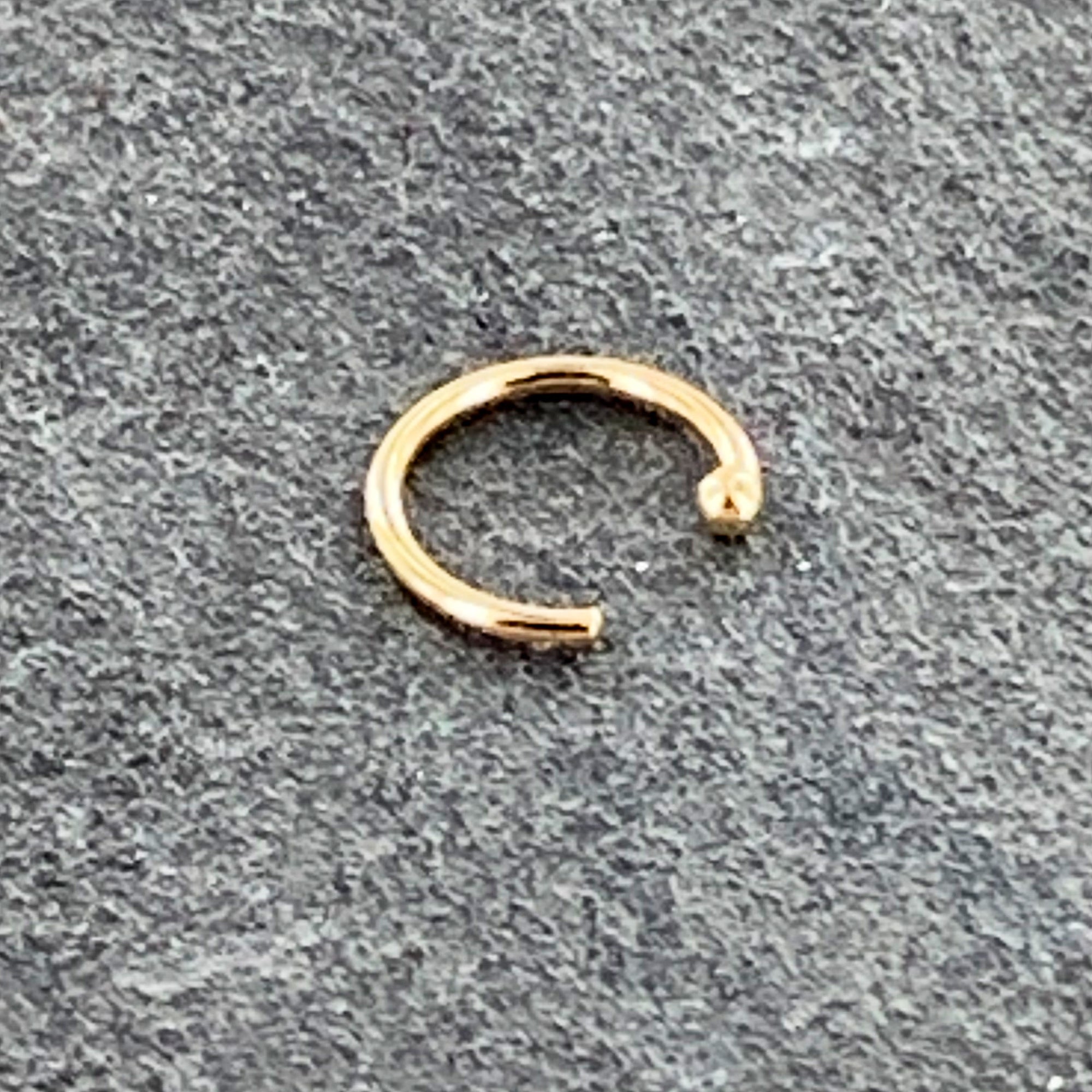 BodyCandy 20G 1/4 14k Solid Yellow Gold Nose Hoop — size reference