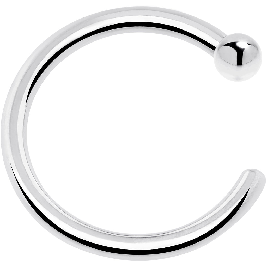 BodyCandy 20G 1/4 14k Solid White Gold Nose Hoop — back view
