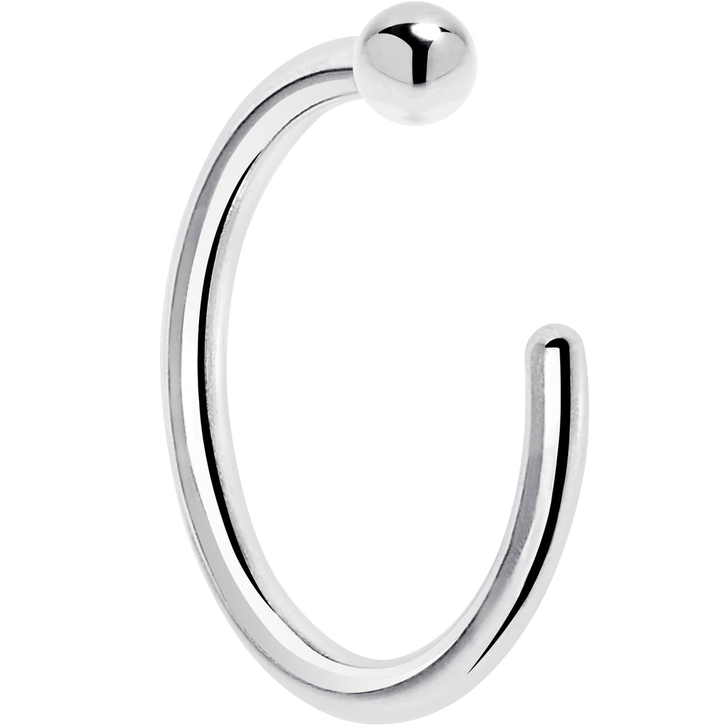 BodyCandy 20G 1/4 14k Solid White Gold Nose Hoop — alternative angle
