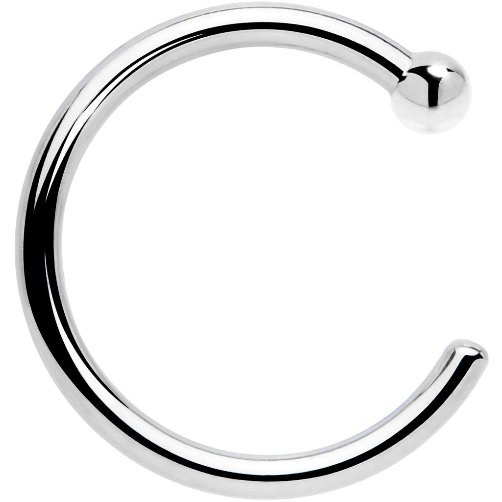 BodyCandy 20G 1/4 14k Solid White Gold Nose Hoop — in-use photo